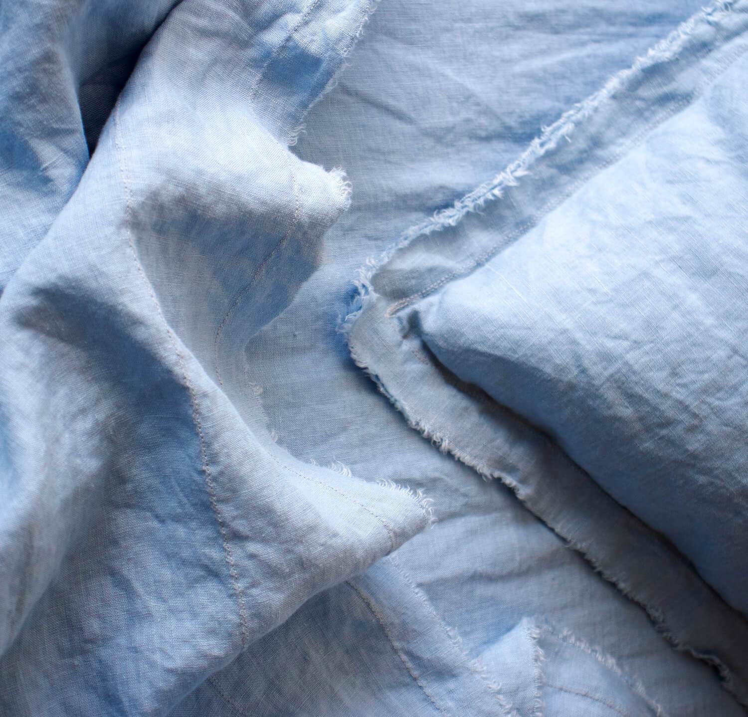 Rough Linen | Raw Edge Smooth Linen Napkin Set | Light Grey