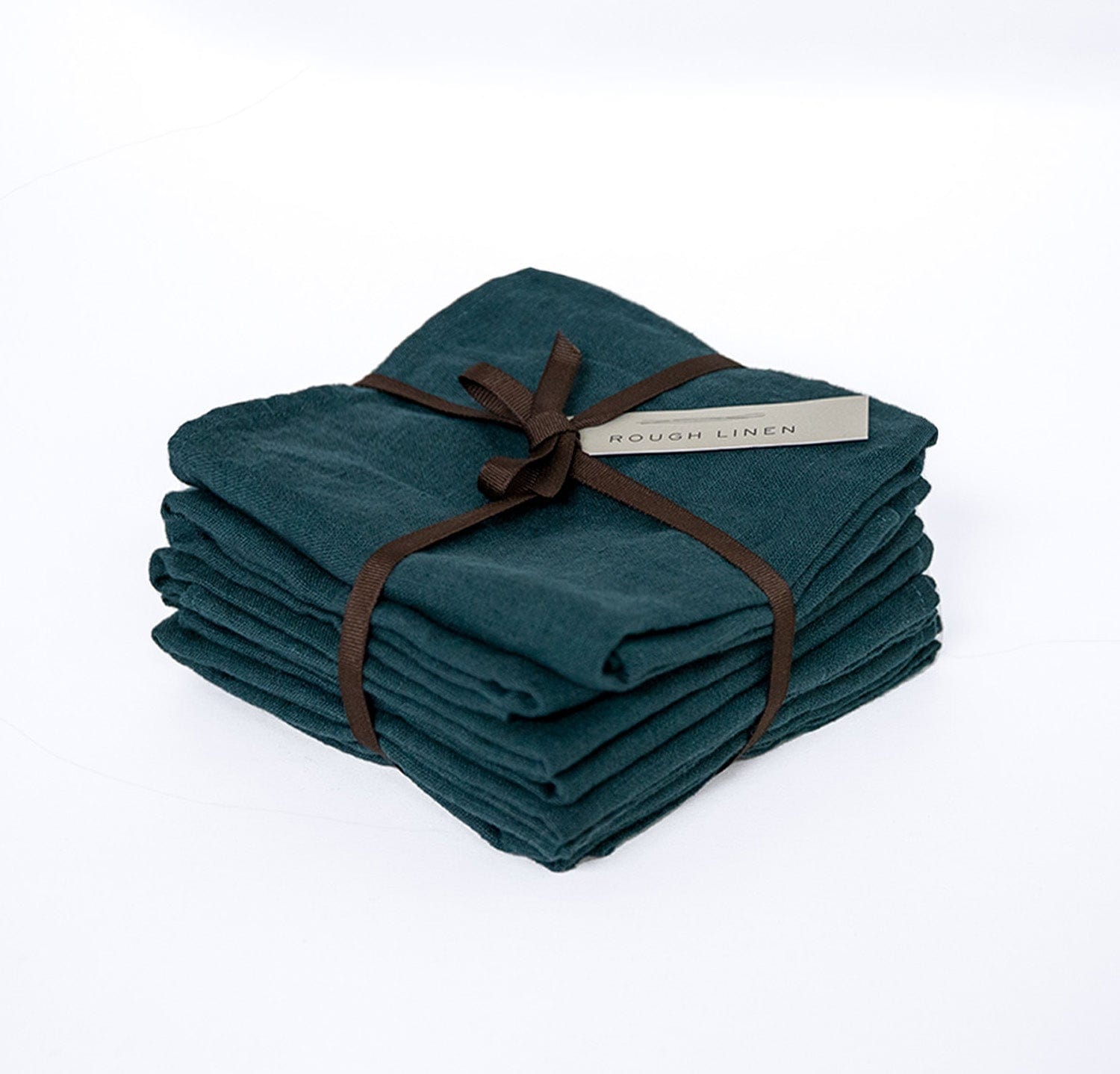 Buy Set of 2 Linen Tea Towels Navy With Natural. Washed Linen