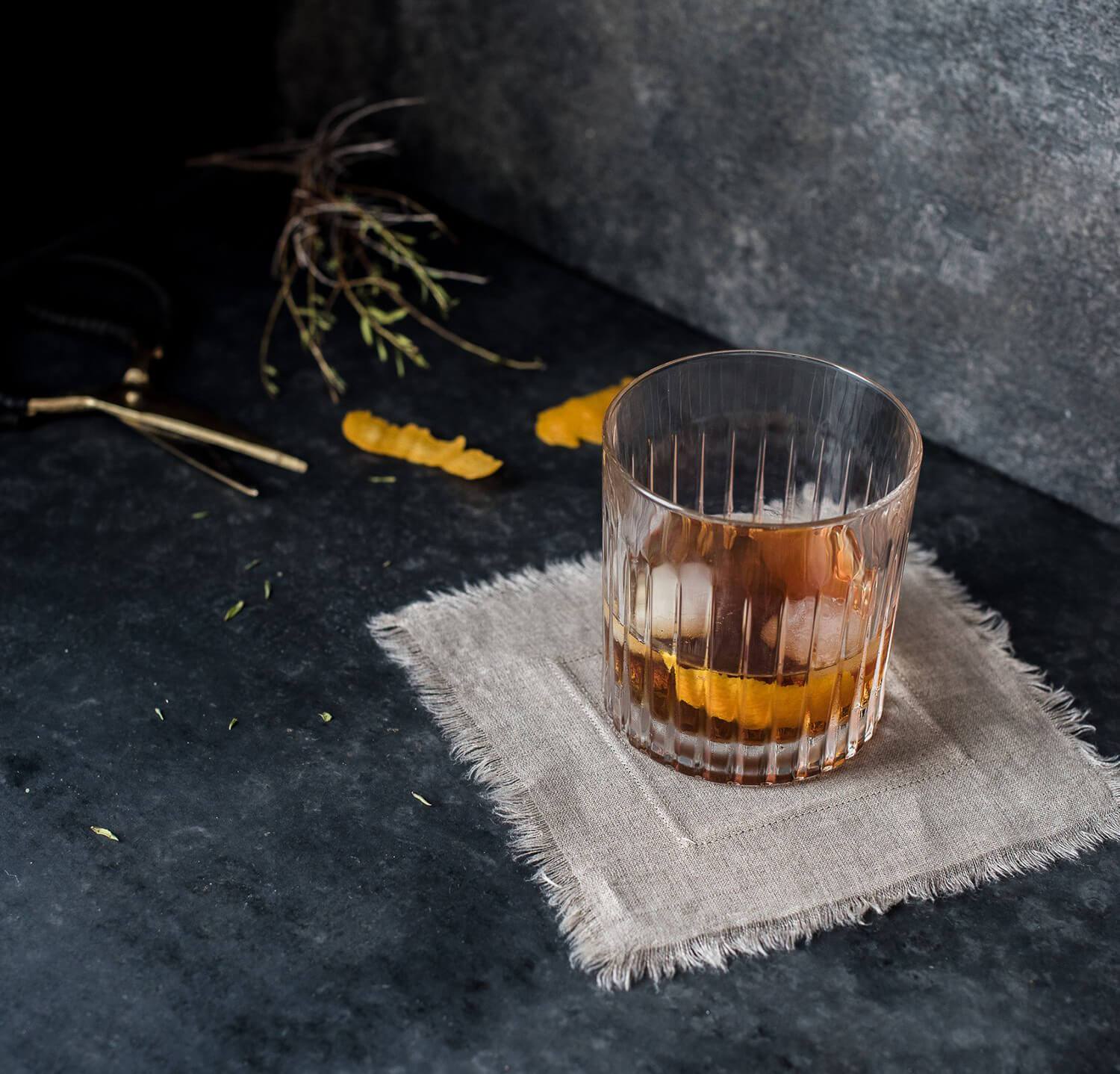 Best Linen Cocktail Napkins Set | by Rough Linen Light Grey / 6 Square