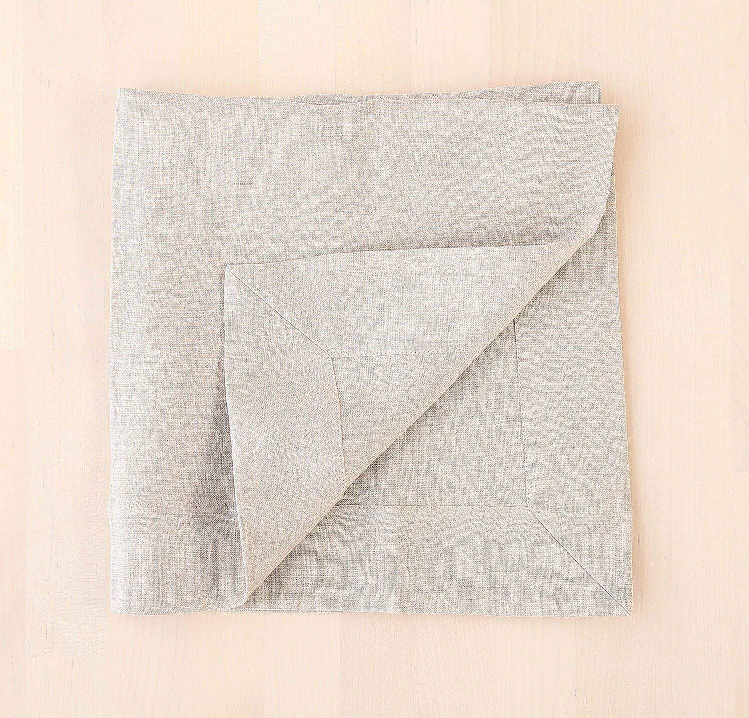 Raw Edge Smooth Linen Napkin Set (Choose 4 or 6) - Rough Linen