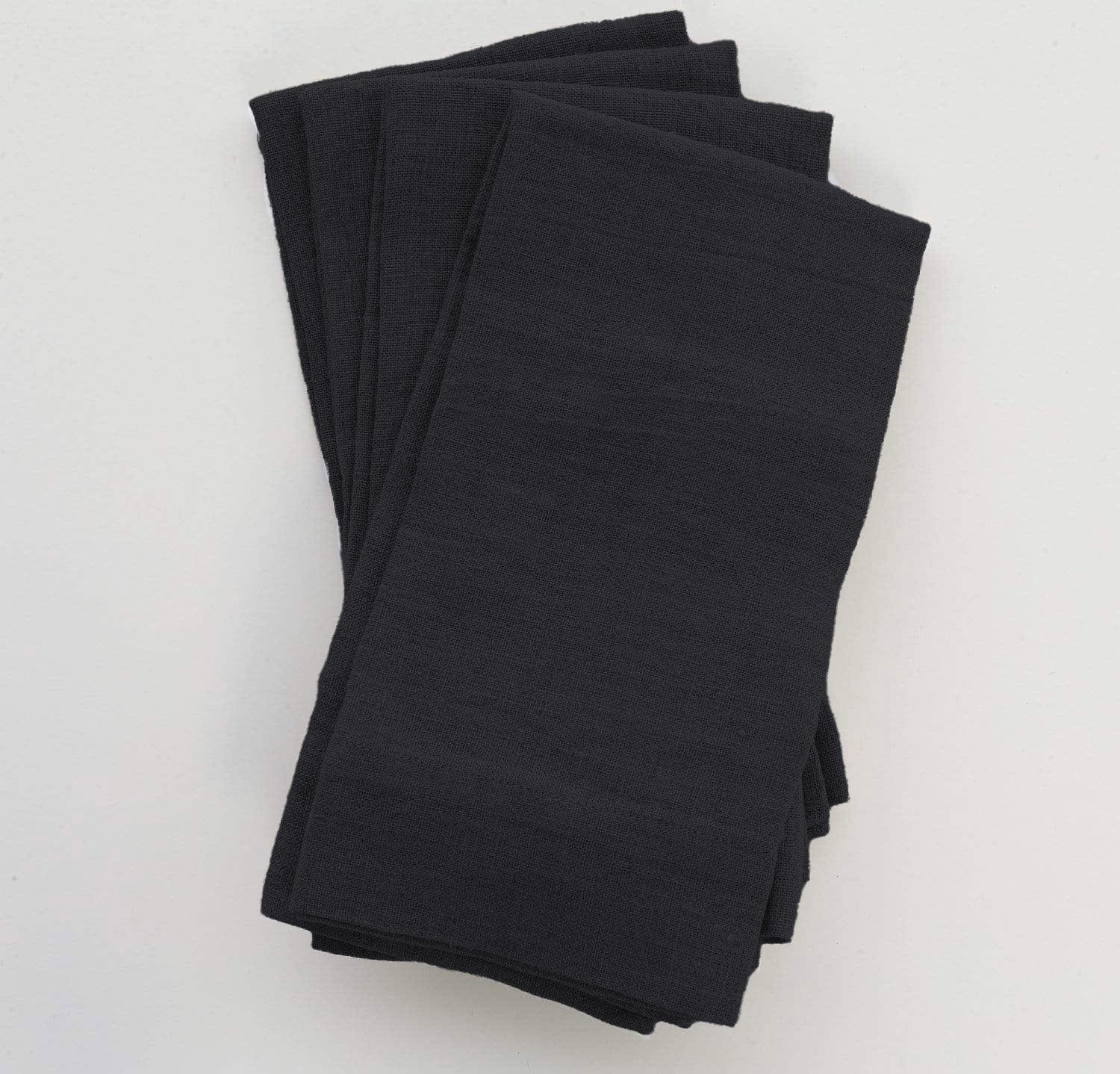 Linen Napkins in Black - Set of 4