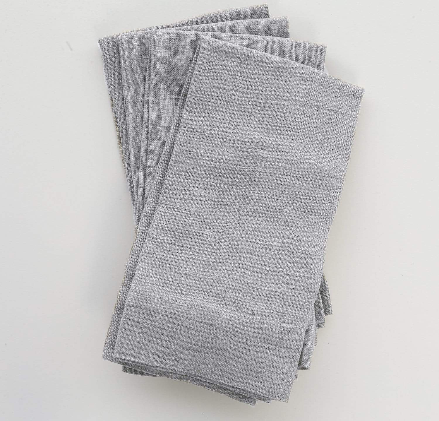 Best Linen Cocktail Napkins Set | by Rough Linen Light Grey / 6 Square