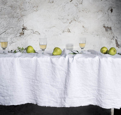 Raw Edge Smooth Linen Tablecloth