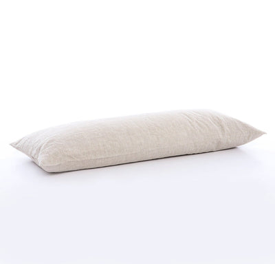 100% linen body pillow cover heavyweight Orkney linen fabric natural light brown beige tan color