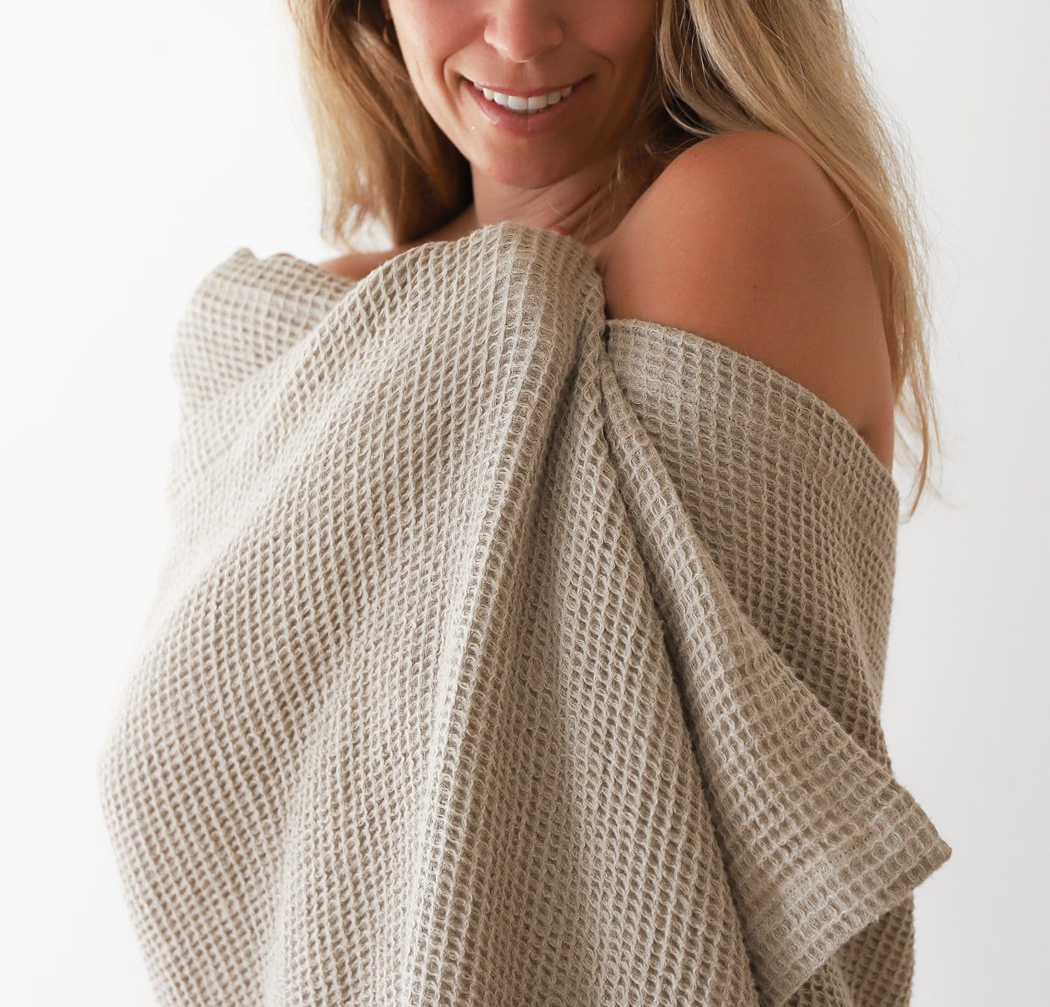 Waffle Linen Oversized Bath Sheet